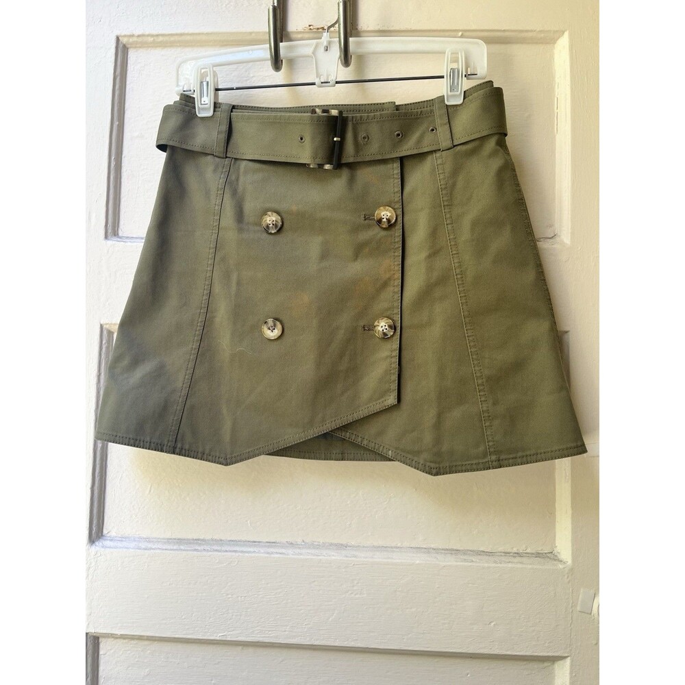 derek lam 10 crosby Skirt 4 Green Mini Utility Grunge Festival Alternative Faded